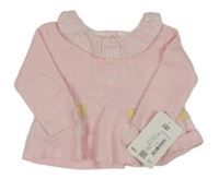 Nové - Světlerůžová halenka s volánkem 