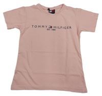 Světlerůžové tričko s logem Tommy Hilfiger 
