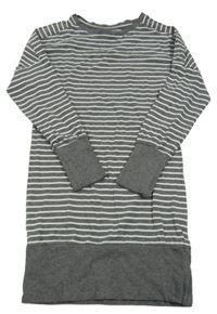 Tmavošedo-bílé pruhované melírované šaty YIGGA