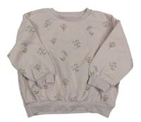 Světlerůžová oversize mikina s kytičkami George