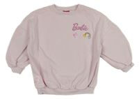 Světlerůžová oversize mikina s Barbie 