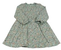 Světlemodré kytičkované bavlněné midi šaty Topolino