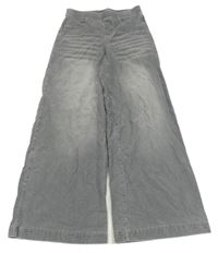 Šedé široké tregíny riflového vzhledu H&M