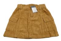 Nové - Karamelová manšestrová sukně s kapsami Primark