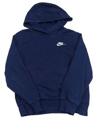 Tmavomodrá mikina s logem a kapucí Nike