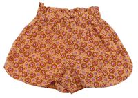 Oranžové kraťasy s kytčikami Primark