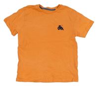 Oranžové tričko s traktorem Jeff&Co