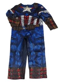 Kostým - Modro-červeno-hnědý overal - Kapitán Amerika Marvel
