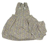 2set - Barevné květinové plátěné šaty + kalhotky Matalan