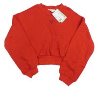Nové - červená crop mikina se srdíčkem H&M