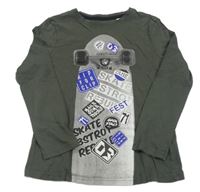 Khaki triko se skatem C&A