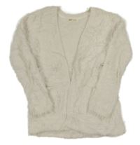 Bílý chlupatý svetrový cardigán zn. H&M