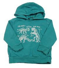 Zelená mikina s dinosaury a kapucí zn. George 