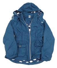 Tmavomodrá šusťáková jarní parka s odepínací kapucí Tchibo