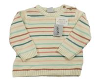 Nové - Béžovo-barevný pruhovaný svetr Bubblegum