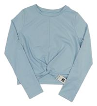 Nové - Světlemodré crop triko s překřížením St. Bernard 