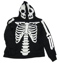 Černá mikina s kostlivcem a kapucí H&M
