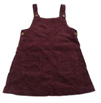 Vínové sametovo/manšestrové laclové šaty Nutmeg 