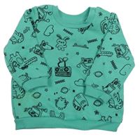 Mátová mikina se zvířátky Primark 