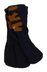 Nové - Tmavomodro-hnědé vzorované punčocháče Lupilu 