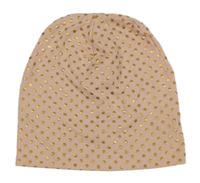 Broskvová bavlněná čepice s puntíky 