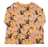 Broskvové triko s halloweenským motivem F&F