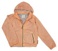 Oranžová šusťáková jarní bunda s odepínací kapucí Name it