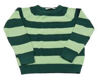 Světlezeleno-tmavozelený pruhovaný svetr H&M