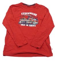 Červené triko s hasičským autem Salt and Pepper