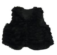 Černá kožešinová podšitá vesta George