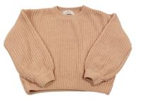 Světlerůžový žinylkový svetr H&M