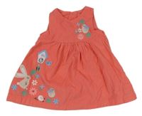 Růžové manšestrové šaty s králíčkem M&S