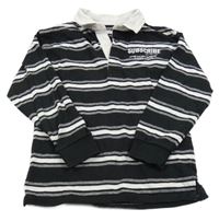 Černo-bílé pruhované polo triko Next