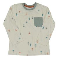 Bílo-khaki triko s palmami Teeny Weeny