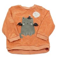 Oranžová froté mikina s kočkou C&A