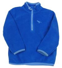 Kobaltově modrá fleecová mikina s dinosaurem a rolákem Nutmeg