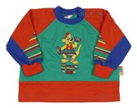 Zeleno-červená mikina s klokanem 