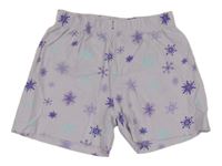 Lila bavlněné kraťasy s vločkami Disney 