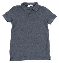 Tmavomodré polo tričko s logem H&M