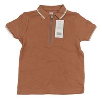 Nové - Starorůžové vzorované polo tričko F&F