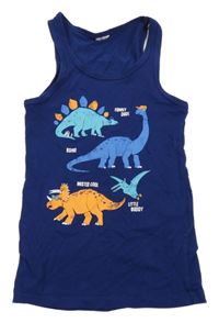 Tmavomodré tílko s dinosaury 