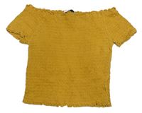 Okrové žabičkové crop tričko PRIMARK