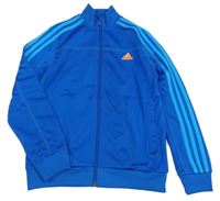 Cobaltově modro-modrá propínací sportovní mikina Adidas