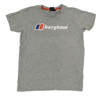 Šedé melírované tričko s logem berghaus
