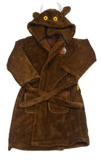 Tmavohnědý plyšový župan s kapucí - Gruffalo M&S