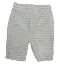 Bílo-šedé pruhované sametové tepláky C&A