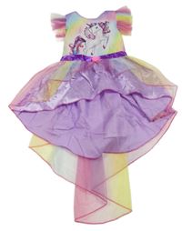 Kostým - Lila-barevné šaty s jednorožcem a tylem Costco