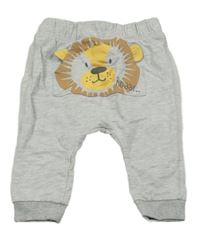 Šedé melírované turecké tepláky s kapsou se lvíčkem Ergee