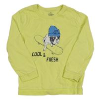 Citronová slabá mikina s pejskem Topolino