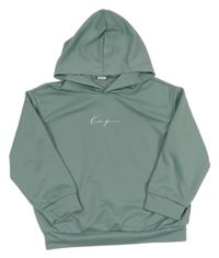 Olivovošedá mikina s nápisem a kapucí SHEIN